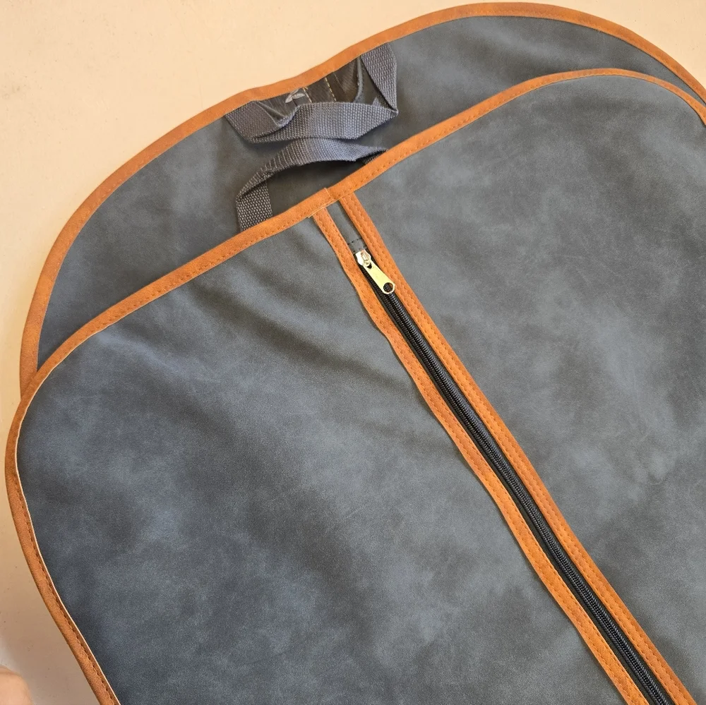 Blue Garment Bag with Orange Trim